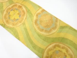 アンティーク　流水に華紋模様織り出し袋帯（材料）